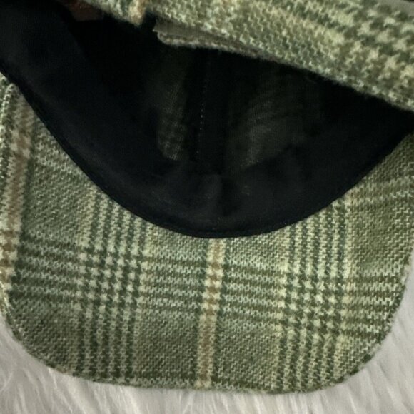 Alternative Apparel adjustable hat cap 78% wool green plaid brimmed - Picture 8 of 9
